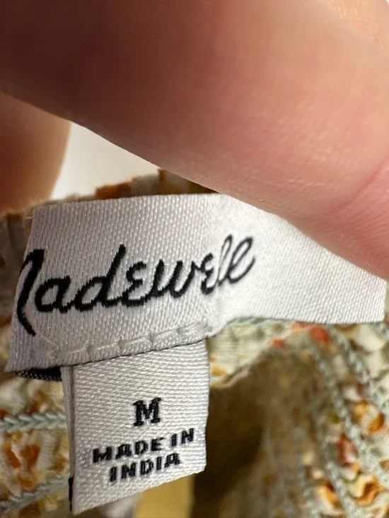 Madewell Hopewell Cottage Garden Puff Sleeve Crop Top in Sunfaded Sage size M - Picture 9 of 9